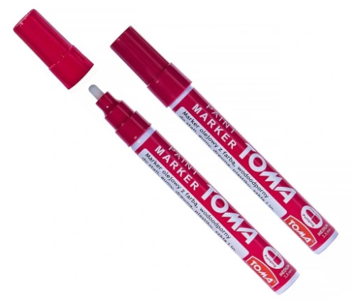 MARKER OLEJOWY CZERWONY TOMA