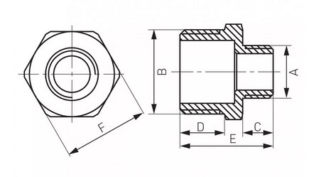 NYPEL REDUKCYJNY MOSIĘŻNY 1/2*x3/8* N11C FERRO