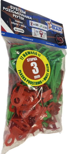 MARTEN ZESTAW KLIN 50SZT + KLIPS 3MM - 50SZT DO POZIOMOWANIA PŁYTEK INSTAR