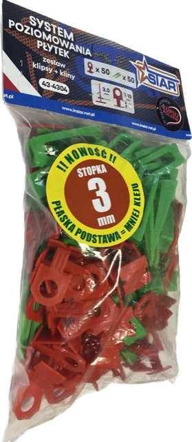 MARTEN ZESTAW KLIN 50SZT + KLIPS 3MM - 50SZT DO POZIOMOWANIA PŁYTEK INSTAR