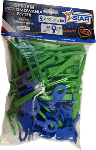 MARTEN ZESTAW KLIN 50SZT + KLIPS 2MM - 50SZT DO POZIOMOWANIA PŁYTEK INSTAR