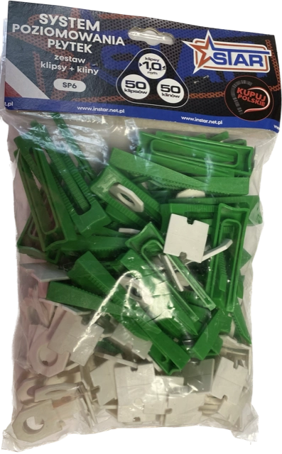 MARTEN ZESTAW KLIN 50SZT + KLIPS 1MM - 50SZT DO POZIOMOWANIA PŁYTEK INSTAR