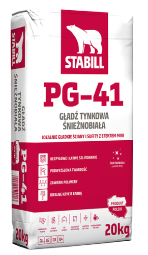 GŁADŹ TYNKOWA ŚIEŻNOBIAŁA PG-41 20KG STABILL