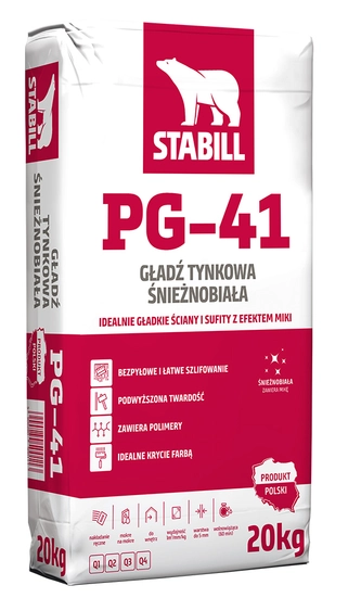 GŁADŹ TYNKOWA ŚIEŻNOBIAŁA PG-41 20KG STABILL