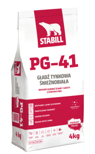 GŁADŹ TYNKOWA ŚNIEŻNOBIAŁA PG-41 4KG STABILL