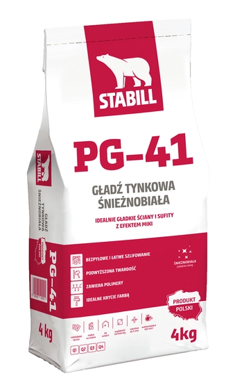 GŁADŹ TYNKOWA ŚNIEŻNOBIAŁA PG-41 4KG STABILL