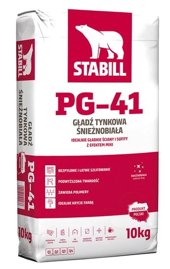 GŁADŹ TYNKOWA ŚNIEŻNOBIAŁA PG-41 10KG STABILL