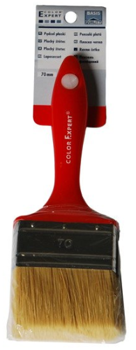 PĘDZEL PŁASKI CZERWONY 70MM JASNA SZCZECINA COLOR EXPERT