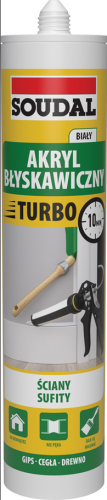 AKRYL BŁYSKAWICZNY TURBO BIAŁY 280ML SOUDAL