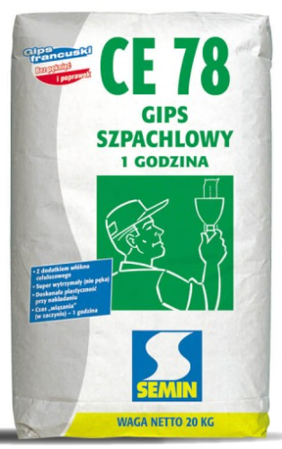 GIPS SZPACHLOWY 1 GODZINA CE 78 20KG SEMIN