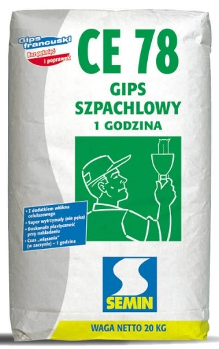 GIPS SZPACHLOWY 1 GODZINA CE 78 20KG SEMIN