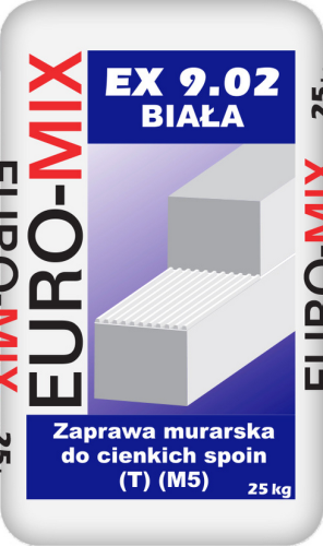 ZAPRAWA MURARSKA DO BETONU KOMÓRKOWEGO B-M5 BIAŁA 25KG EURO-MIX
