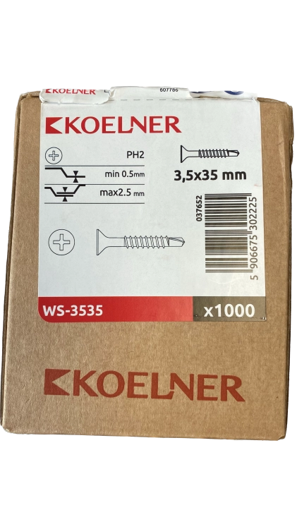 WKRĘTY DO PROFILI STALOWYCH 3,5x35MM 1000SZT KOELNER