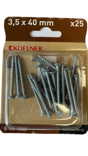 WKRĘTY DO DREWNA UTWARDZANE 3,5x40MM 25SZT KOELNER