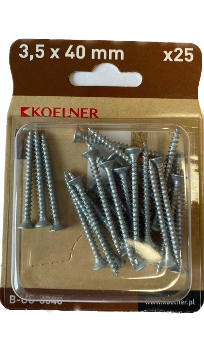 WKRĘTY DO DREWNA UTWARDZANE 3,5x40MM 25SZT KOELNER