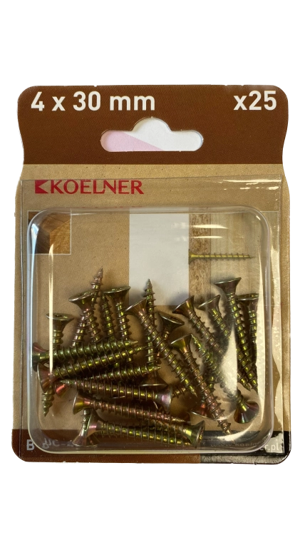 WKRĘTY DO DREWNA UTWARDZANE 4x30MM 25SZT KOELNER