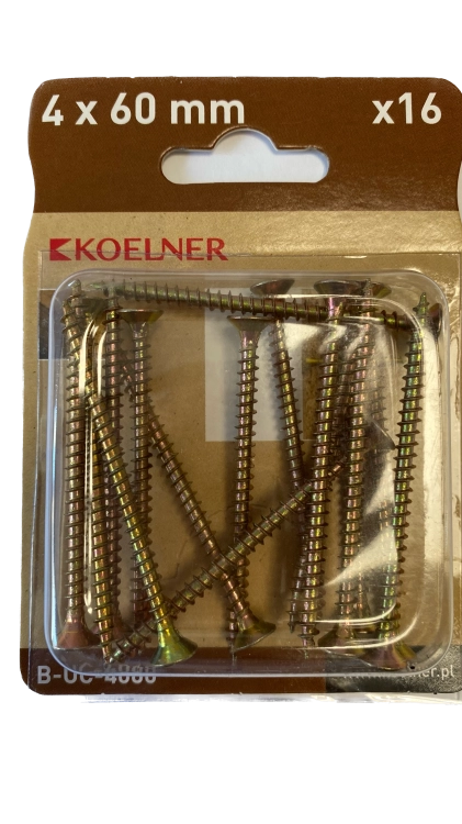 WKRĘTY DO DREWNA UTWARDZANE 4x60MM 16SZT KOELNER