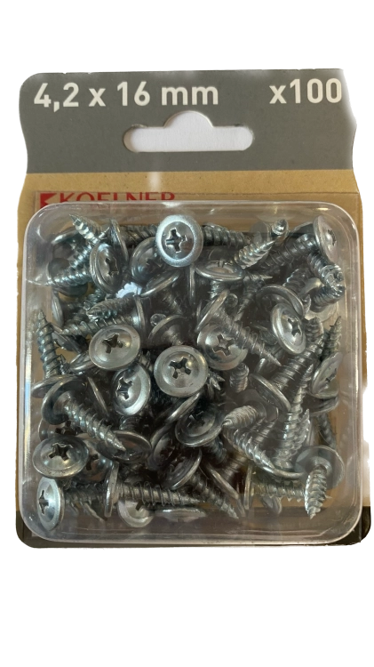 WKRĘTY DO BLACH DREWNA PCV OCYNK 4,2x16MM 100SZT KOELNER