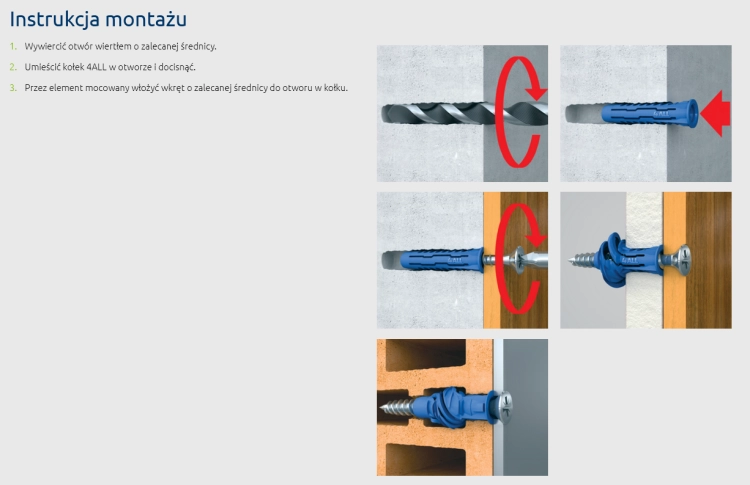 KOŁEK UNIWERSALNY 4ALL 6x30MM Z WKRĘTEM 14SZT RAWLPLUG