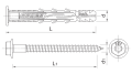 KOŁEK RAMOWY Z KOŁNIERZEM 10x120MM Z WKRĘTEM RAWLPLUG