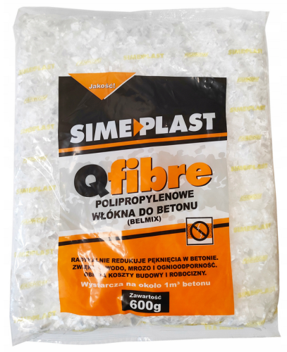 WŁÓKNO POLIPROPYLENOWE DO BETONU 600G SIMEPLAST