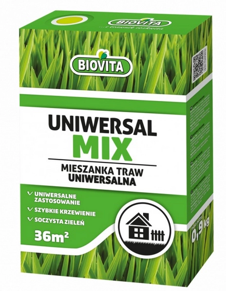 MIESZANKA TRAWNIKOWA UNIWERSALMIX 0,9KG BIOVITA