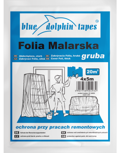 FOLIA MALARSKA 4X5M GRUBA BLUE DOLPHIN