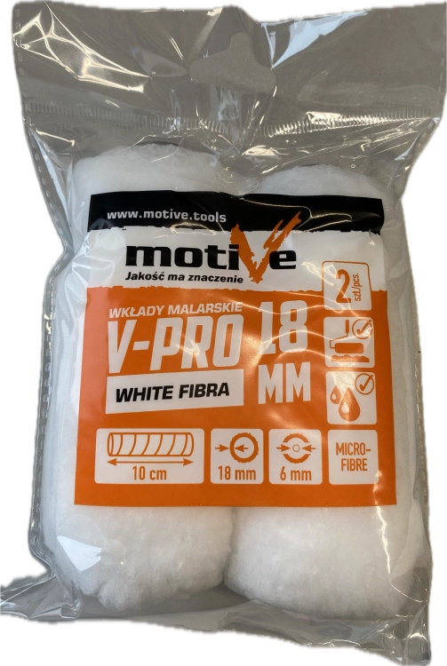 WAŁEK FIBRA WHITE 10CM (2SZT) RUNO 6MM 030635 MOTIVE