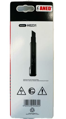 NÓŻ DO TAPET 18MM PROFESSIONAL BLACK H0231 ANED