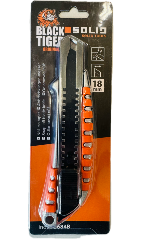 NÓŻ DO TAPET 18MM METALOWY GUMOWANY 5684B SOLID
