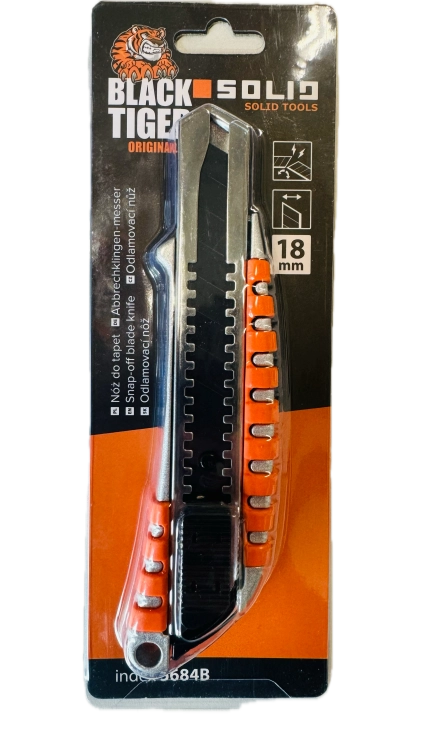 NÓŻ DO TAPET 18MM METALOWY GUMOWANY 5684B SOLID