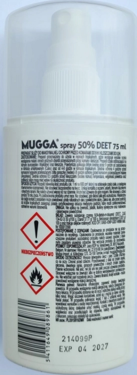 MUGGA SPRAY STRONG DEET 50% CZERWONA 75ML