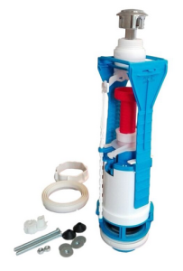 ZAWÓR SPUSTOWY 1-FUNKCYJNY CHROMOWANY USZCZELKA + ŚRUBY MOCUJĄCE AKCES