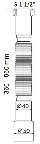 PÓŁSYFON ZLEWOZMYWAKOWY Z NAKRĘTKĄ METAL 6/4" FI 40/50 AKCES