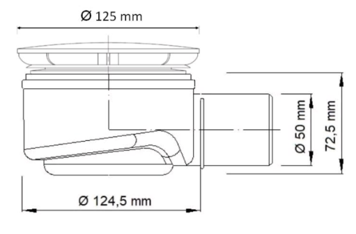 SYFON BRODZIKOWY SPEED2 FI90MM 73,5MM 60L/MIN CZYSZCZONY OD GÓRY AKCES