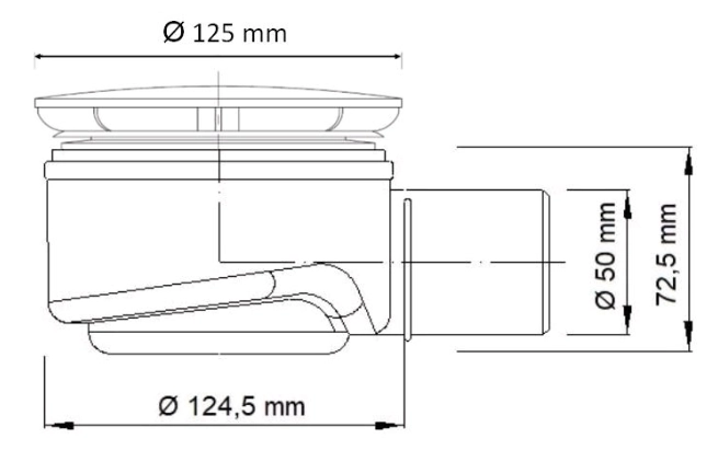 SYFON BRODZIKOWY SPEED2 FI90MM 73,5MM 60L/MIN CZYSZCZONY OD GÓRY AKCES