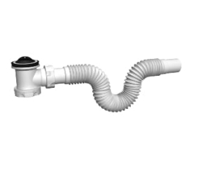 SYFON BRODZIKOWY UNIVERSAL FI50, SITKO STAL NIERDZEWNA, KOREK PCV 