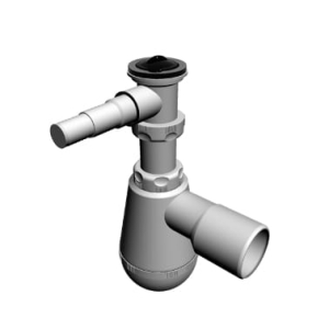 SYFON ZLEWOZMYWAKOWY 1-KOMOROWY BUTELKOWY FI50 SITKO STAL NIERDZEWNA, DO PRALKI, ZMYWARKI, KOREK PCV