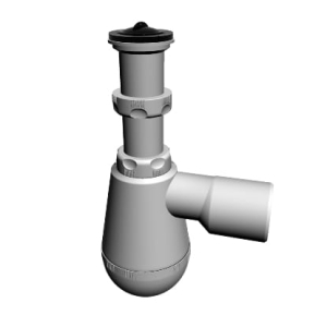 SYFON ZLEWOZMYWAKOWY 1-KOMOROWY, BUTELKOWY Z METALOWYM SITKIEM  FI50, KOREK PCV