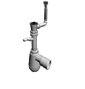 SYFON ZLEWOZMYWAKOWY 1-KOMOROWY  BUTELKOWY FI50  Z PRZELEWEM 2"  PODEJŚCIE DO PRALKI/ZMYWARKI