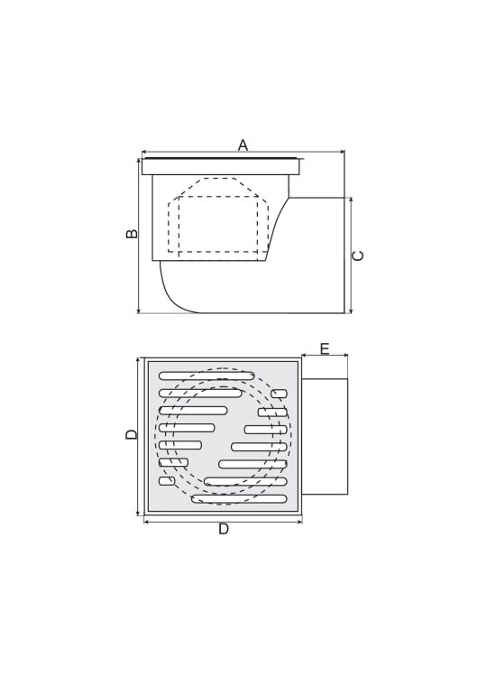 KRATKA KANALIZACYJNA 10X10CM ODPŁYW BOCZNY FI50 PLASTIKOWA BIAŁA-2.jpg