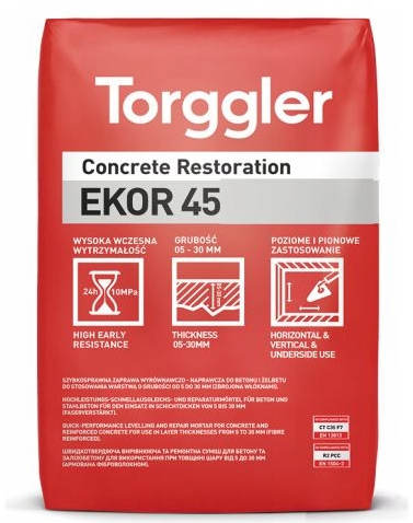 EKOR 45 ZAPRAWA DO NAPRAW BETONU 5-30 25KG TORGGLER
