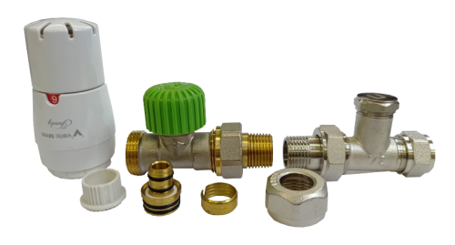 ZESTAW INSTALACYJNY PROSTY TRENDY PEX Z ZAWOREM TERMOSTATYCZNYM, ODCINAJĄCYM I GŁOWICĄ BIAŁĄ.png