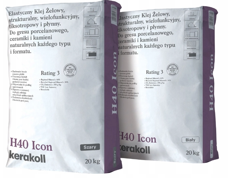 KERAKOLL ELASTYCZNY KLEJ ŻELOWY H40 ICON BIAŁY 20KG