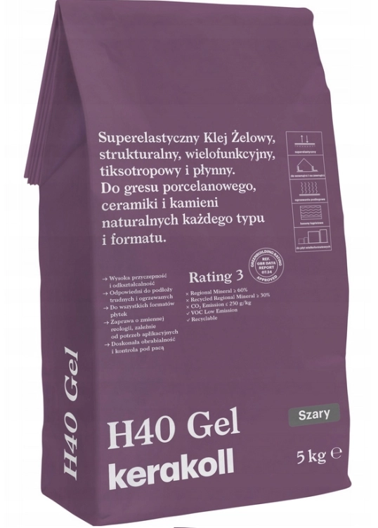 KERAKOLL ELASTYCZNY KLEJ ŻELOWY H40 GEL SZARY 5KG