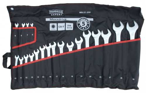 MODECO KOMPLET KLUCZY PŁASKO OCZKOWYCH 20SZT 6-32MM MN-51-250