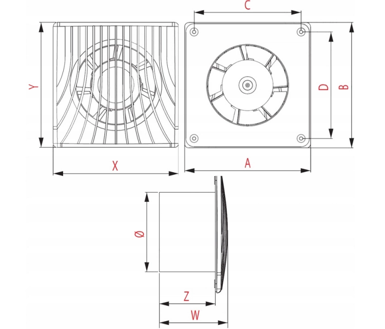 AWENTA WENTYLATOR ŚCIENNY FI 150 WA150H HIGROSTAT TIMER