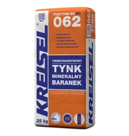 POZTYNK SZ 062 TYNK MINERALNY BIAŁY BARANEK 1,5MM 25KG KREISEL