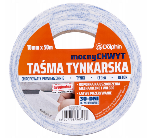 TAŚMA  TYNKARSKA 30DNI MOCNY CHWYT 10MMx50M  BLUE DOLPHIN