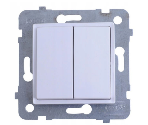 ROSA ŁĄCZNIK PODWÓJNY SCHODOWY BIAŁY BEZ RAMKI  ŁP-10Q/M.BI